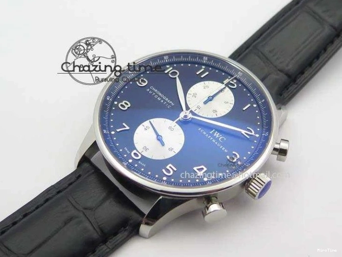 MIROTIME 0217 Modern Portuguese IW371404 ZF V3 1:1 Best Edition SS Black Dial On Black Leather Strap A 7267